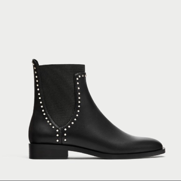 flat studded booties